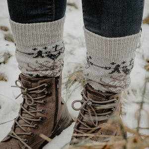 Long Woollen Rag Socks - Recycled Lambswool - Yggdrasil (Adults 38-41)