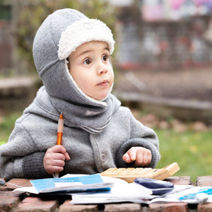 Fynn Organic Boiled Wool Lumberjack Hat with Teddy Lining (1-10y)
