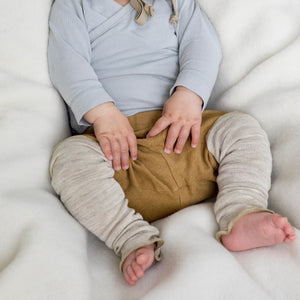 Baby Fine Legwarmers in Organic Wool/Silk (0-2y+)
