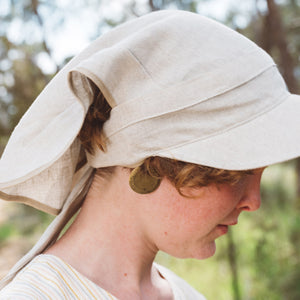Bandana Style Sun Visor - 100% Organic Linen (Child-Adult)