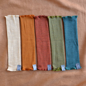 Baby Fine Legwarmers in Organic Wool/Silk (0-2y+)