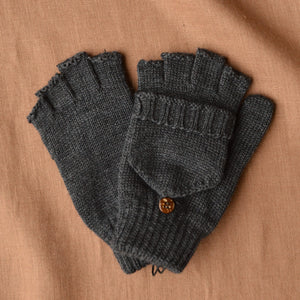 Child's Button Back Mittens - 100% Organic Merino Wool (1-8y+)