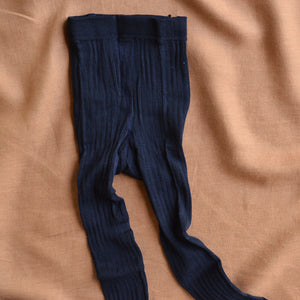 Ribbed Footless Tights - Organic Merino/Cotton (3-10y)