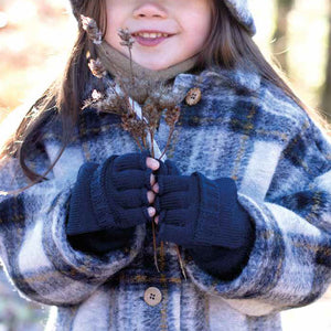 Child's Button Back Mittens - 100% Organic Merino Wool (1-8y+)