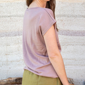 Women's Drop Shoulder Top - Organic Merino/Silk (XS-L)