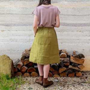 Midi Skirt - 100% Linen - Cardamom (Women's S-L)