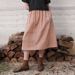 Bagru Block Print Pocket Skirt - 100% Hand Printed Indian Cotton (Women S-L)