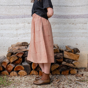 Bagru Block Print Pocket Skirt - 100% Hand Printed Indian Cotton (Women S-L)