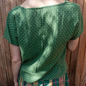 Cross Stitch Pieces Top - 100% Indian Cotton Muslin - Sweet Pea (Women S-L)