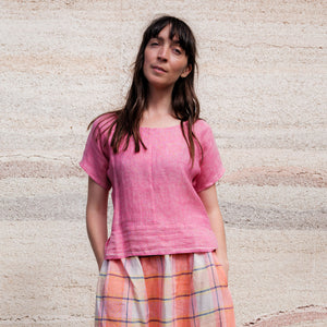 Pieces Top - 100% European Linen - Old Soul Pink Twill (Women S-L)