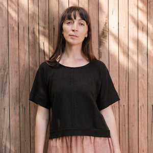 Women's Hemp Pieces Tee - 100% Hemp - Black