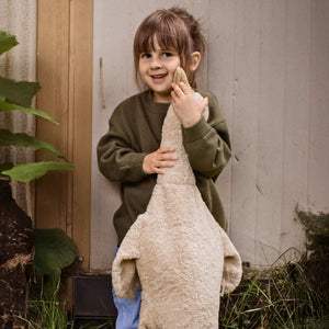Cuddly Goose Toy/Heat Pack in Organic Cotton/Lambswool - Linen *Coming Soon