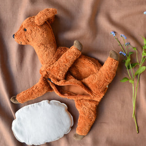 Cuddly Deer Toy/Heat Pack in Organic Cotton/Lambswool (Small) *Returning Soon