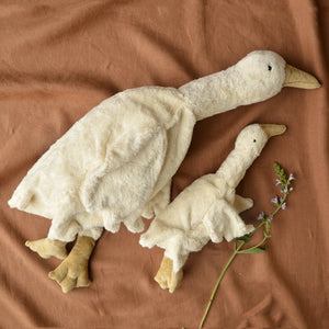 Cuddly Goose Toy/Heat Pack in Organic Cotton/Lambswool - Large