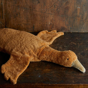 Cuddly Goose Toy/Heat Pack in Organic Cotton/Lambswool - Rust *Limited Edition