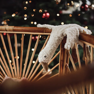 Cuddly Goose Toy/Heat Pack in Organic Cotton/Lambswool - White (Small)