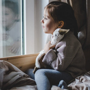 Cuddly Goose Toy/Heat Pack in Organic Cotton/Lambswool - White (Small)