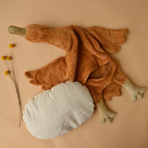 Cuddly Goose Toy/Heat Pack in Organic Cotton/Lambswool - Rust *Limited Edition