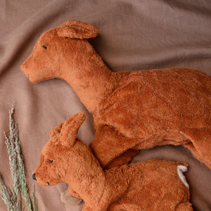 Cuddly Deer Toy/Heat Pack in Organic Cotton/Lambswool (Small) *Returning Soon