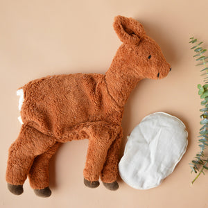 Cuddly Deer Toy/Heat Pack in Organic Cotton/Lambswool (Large)