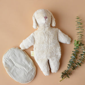 Cuddly Sheep Toy/Heat Pack in Organic Cotton/Lambswool - White (Small) *Returning 2026