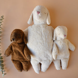 Cuddly Sheep Toy/Heat Pack in Organic Cotton/Lambswool - White (Large)