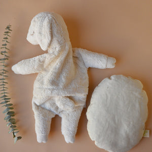 Cuddly Sheep Toy/Heat Pack in Organic Cotton/Lambswool - White (Large)
