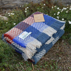 100% Recycled Wool Chunky Celtic Weave Blanket/Rug (120x150cm) *Restocking 2026