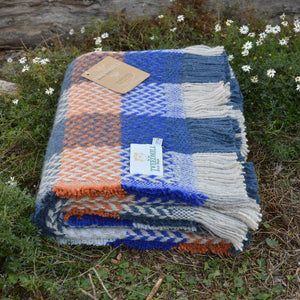 100% Recycled Wool Chunky Celtic Weave Blanket/Rug (120x150cm) *Restocking 2026