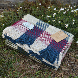 100% Recycled Wool Chunky Celtic Weave Blanket/Rug (120x150cm) *Restocking 2026
