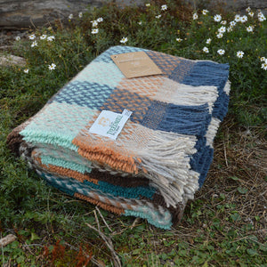 100% Recycled Wool Chunky Celtic Weave Blanket/Rug (120x150cm) *Restocking 2026