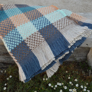 100% Recycled Wool Chunky Celtic Weave Blanket/Rug (120x150cm) *Restocking 2026