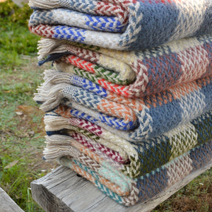 100% Recycled Wool Chunky Celtic Weave Blanket/Rug (120x150cm) *Restocking 2026