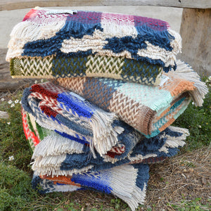 100% Recycled Wool Chunky Celtic Weave Blanket/Rug (120x150cm) *Restocking 2026