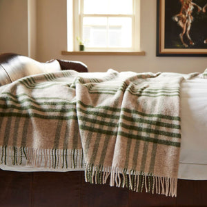Extra Large Throw - 100% Wool - Hex Check - Charcoal (150x240cm)