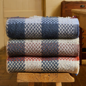 100% Recycled Wool Chunky Celtic Weave Blanket/Rug (120x150cm) *Restocking 2026