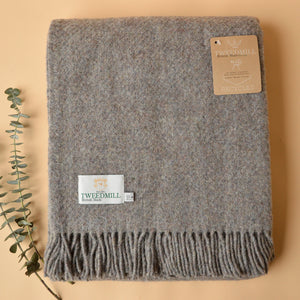 Diagonal Weave Throw - Recycled/Virgin Wool Blend (183x150cm)