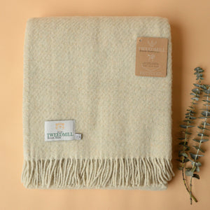 Diagonal Weave Throw - Recycled/Virgin Wool Blend (183x150cm)