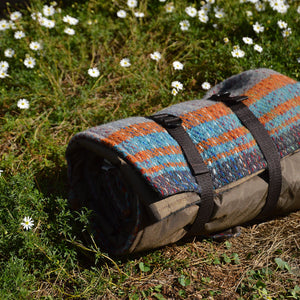Roll-up Picnic Blanket with Handle - 100% Recycled Wool (145x145cm)