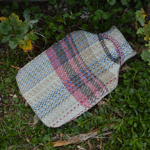 Hot Water Bottle with Plaid 100% Recycled Wool Cover