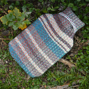 Hot Water Bottle with Plaid 100% Recycled Wool Cover