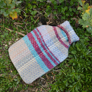 Hot Water Bottle with Plaid 100% Recycled Wool Cover