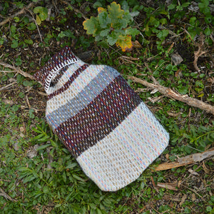 Hot Water Bottle with Plaid 100% Recycled Wool Cover