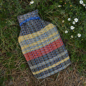 Hot Water Bottle with Plaid 100% Recycled Wool Cover