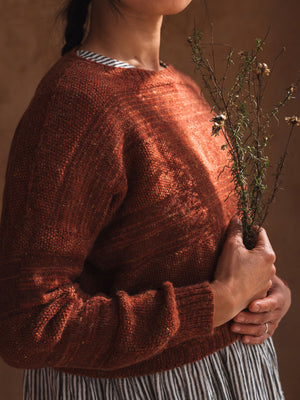 Moss Crop Jumper - Alpaca/Merino - Chestnut Tweed