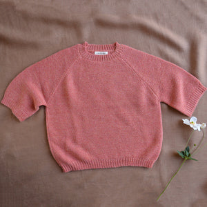 Women's Lise Half Sleeve Sweater - 100% Baby Alpaca - Sherbet (S-L)