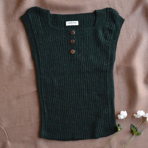 Women's Rico Vest - 100% Baby Alpaca - Forest Green Melange (S-L)