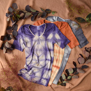 Women's Plant Dyed T-Shirt in Organic Merino/Silk - Elderberry *Last One!
