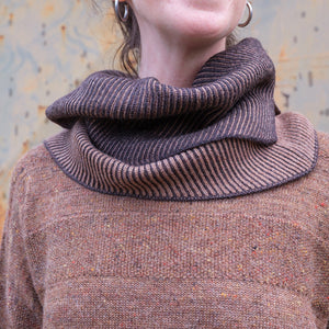 Brioche Split Cowl - 100% Extrafine Merino
