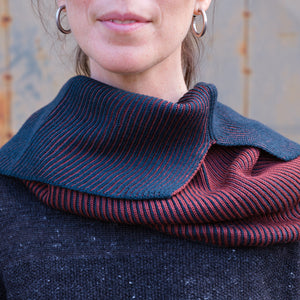 Brioche Split Cowl - 100% Extrafine Merino